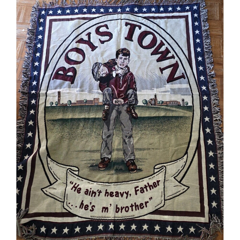 Boys Town Tapestry Throw Americana Nostalgia Memorabilia Children Brothers